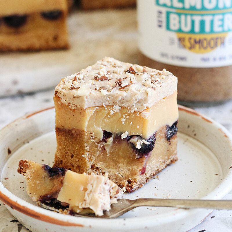 Almond Butter and Blueberry Caramel Blondie