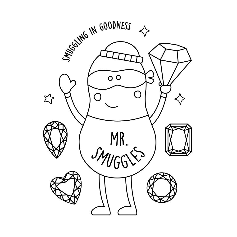 Mr. Smuggles™ Colouring Page