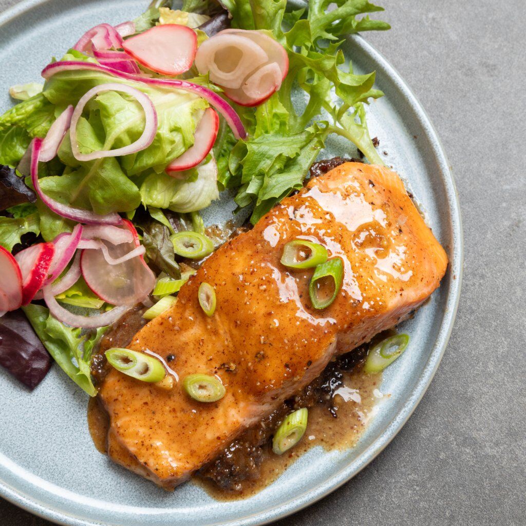 Almond Butter & Honey Glazed Salmon