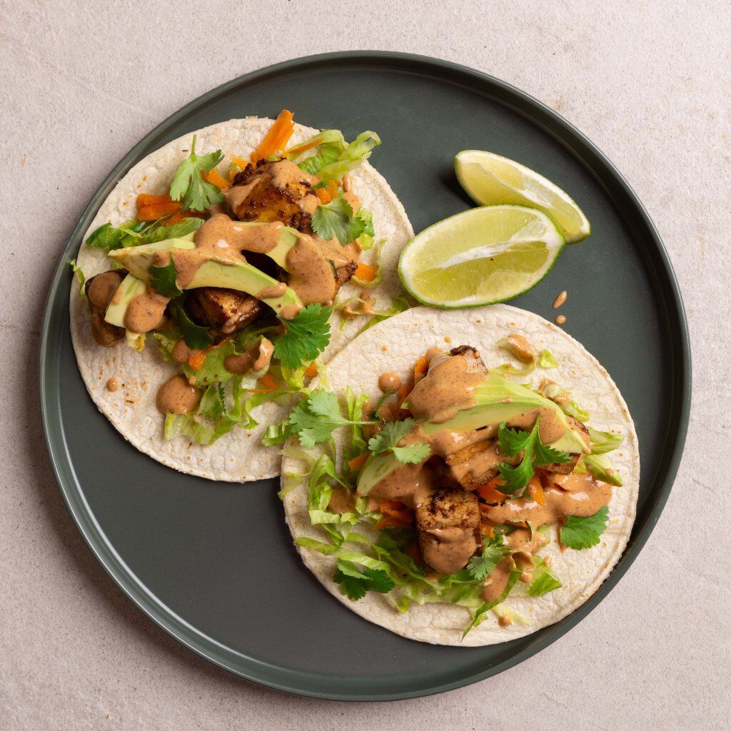 Tofu Tacos with Almond Butter